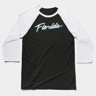 Florida Vice White & Blue Baseball T-Shirt